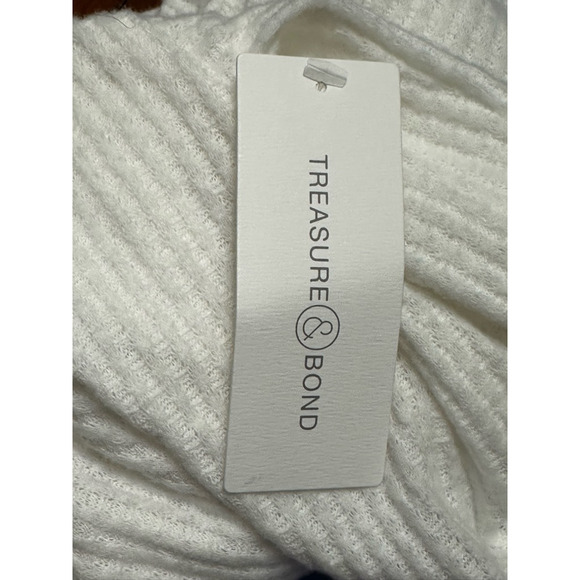 Treasure & Bond Blouse Long Sleeve Adjustable Drawstring Crew Neck White M NWT - Picture 8 of 9